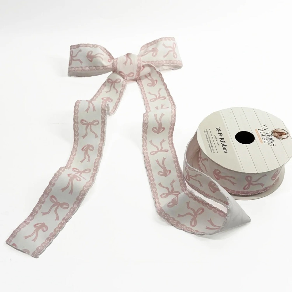 My Texas House Pink Bow Easter Ribbon, 18' - Spring 2026